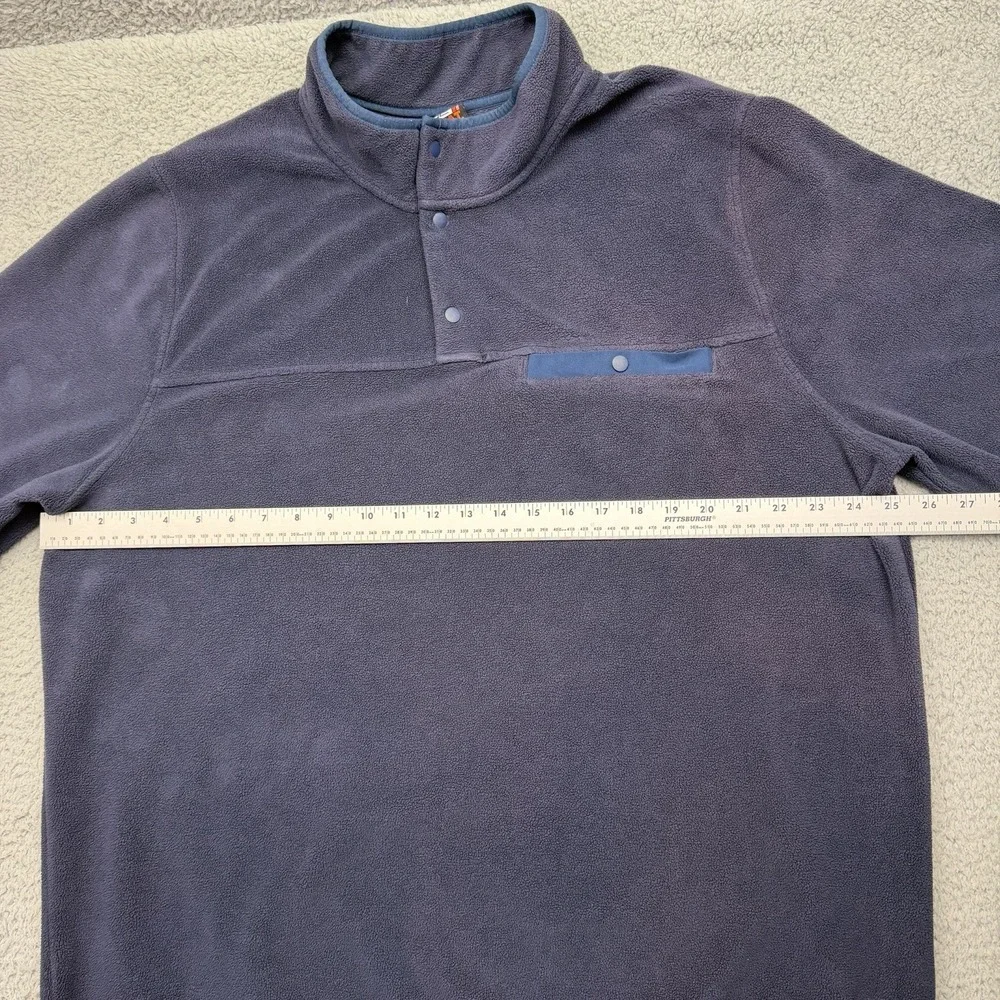 32 Degrees Heat Mens XL Navy Blue Fleece Quarter Button Pullover Sweater Jacket